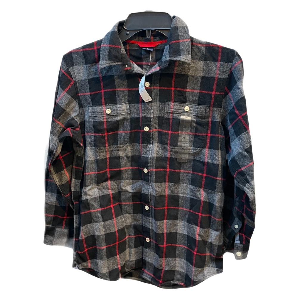 ❤️ GAP KIDS PLAID FLANNEL BUTTON DOWN SHIRT NEW SIZE XL